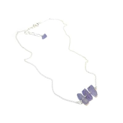Collana Tanzanite Con Pietre Grezze E Argento 925