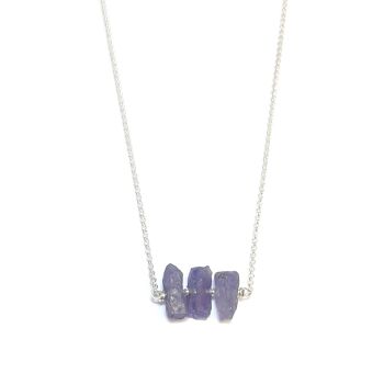 Collier Tanzanite Pierres Brutes Et Argent 925 2