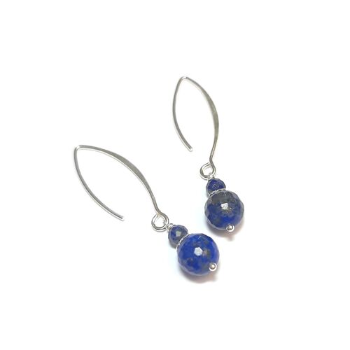 Lapis Lazuli Earrings with Natural Stones and 925 Silver