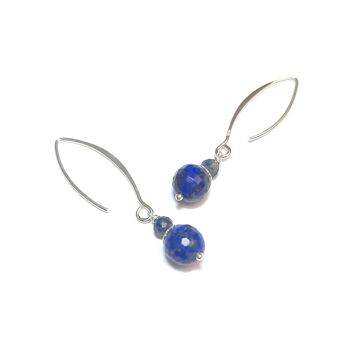 Lapis Lazuli Earrings with Natural Stones and 925 Silver 2