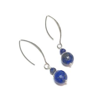 Lapis Lazuli Earrings with Natural Stones and 925 Silver 3