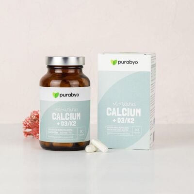 CALCIUM NATUREL + D3/K2 - 90 gélules (pour 1 mois)