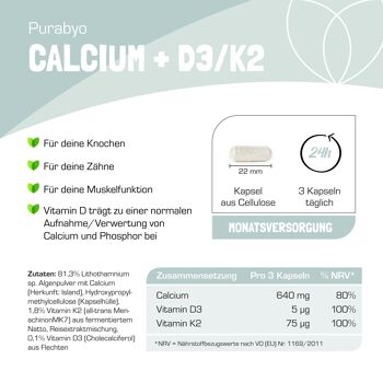 CALCIUM NATUREL + D3/K2 - 90 gélules (pour 1 mois) 4