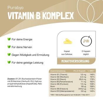 COMPLEXE VITAMINE B VÉGÉTAL - 60 gélules (pour 1 mois) 4