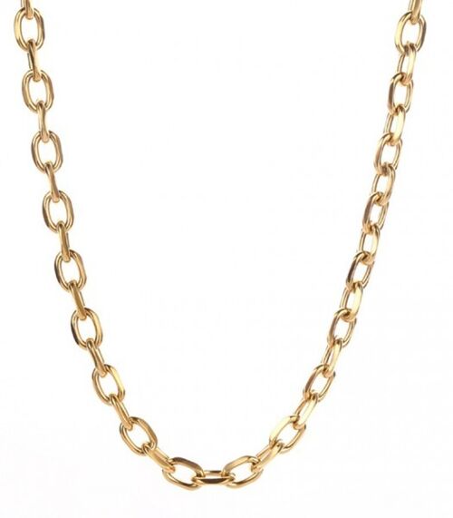 N2020-006G S. Steel Chain Necklace 6mm Gold