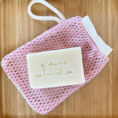 Double-sided organic cotton soap bag - Pink