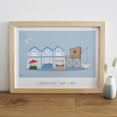 Framed illustration - L'Aiguillon - The Market