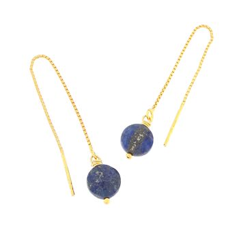 Boucles D'Oreilles Ilhéus Lapis-Lazuli Argent 925 Doré 1