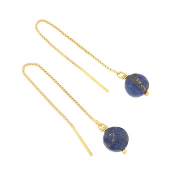 Boucles D'Oreilles Ilhéus Lapis-Lazuli Argent 925 Doré 2