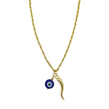 Collier AMULETTE Bleu foncé 3