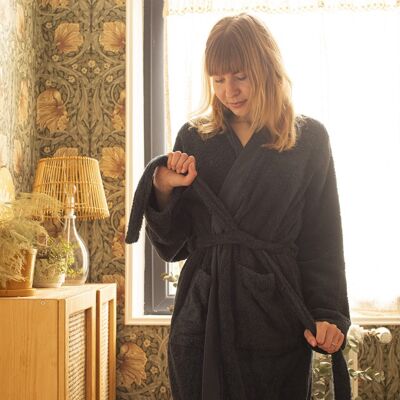 Peignoir-Kimono Unisexe  "Nuit Ténébreuse" en Coton 100 % Biologique