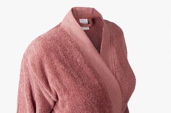 Peignoir-Kimono Unisexe  "Rose Fume" en Coton 100 % Biologique 4