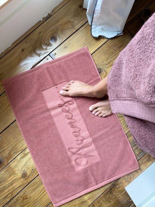 Tapis de Bain  "Rose Fumé" en Coton 100 % Biologique