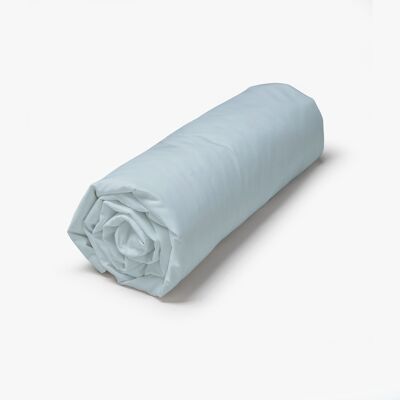 Drap Housse 90x200 "Aqua" en Percale de Coton 100 % Biologique