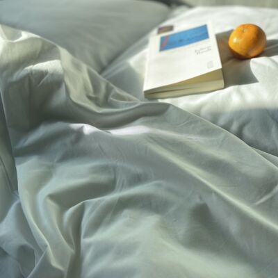 90x200 "White" Fitted Sheet in 100% Organic Cotton Percale