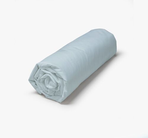 Drap Housse 140x200 "Aqua" en Percale de Coton 100 % Biologique