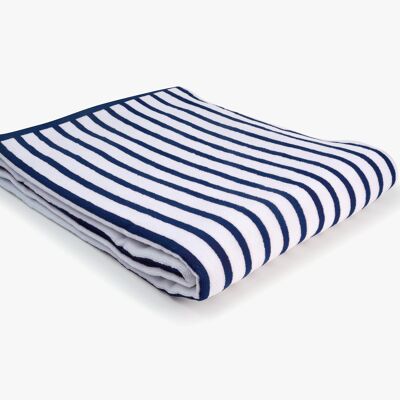 Drap de Plage "Rayures Bleues" en Coton 100 % biologique