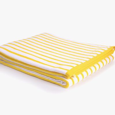 "Yellow Stripes" Beach Towel in 100% Organic Cotton