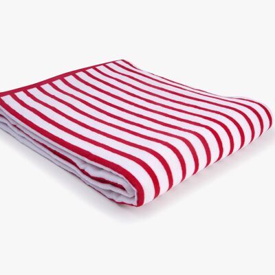 "Red Stripes" Beach Towel in 100% Organic Cotton