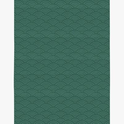 Beach towel "Abyss" Japanese waves pattern in 100% Organic Cotton