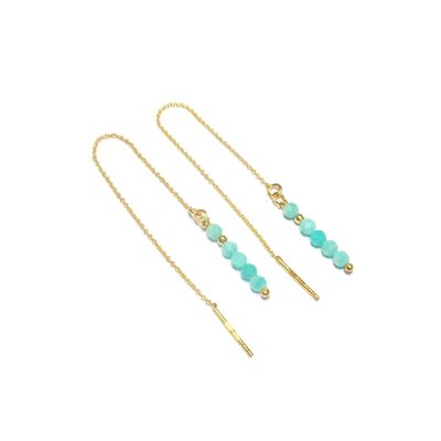 Boucles D'Oreilles Ilhéus Amazonite Argent 925 Doré