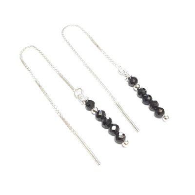 Ilhéus Black Spinel Earrings Silver 925