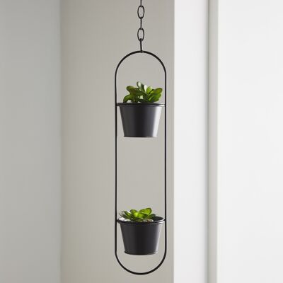 Small Duo Black Hanging Plant Holder