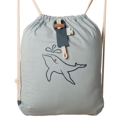 Mochila jorobada con cordón BABY BLUE