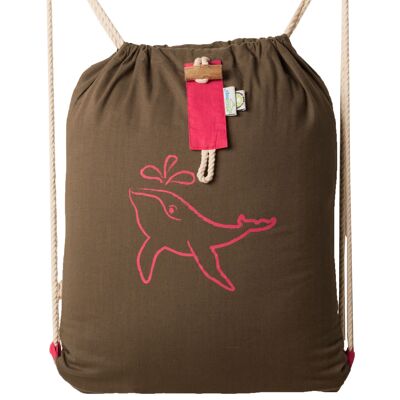 Humpback drawstring rucksack BROWN