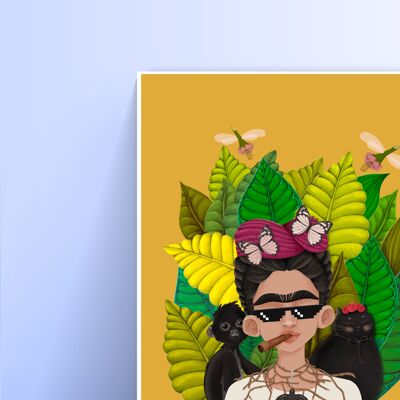 Frida Kahlo Thug Life Autoritratto reinventato Stampa artistica eclettica