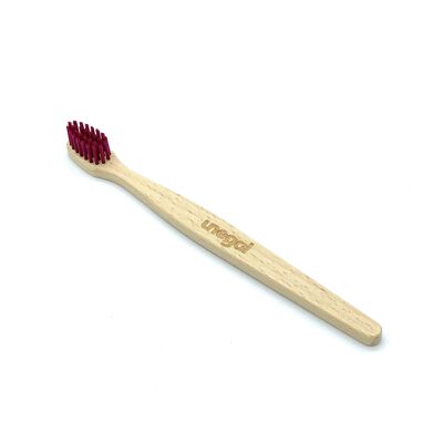 DENTIFRICE | Brosse à dents en bois pour enfants avec poils biosourcés | rouge