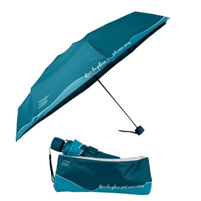 Parapluie éco-responsable L'Original Bleu Lagon et sa housse absorbante brevetée