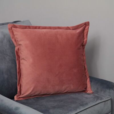 Housse de coussin en velours rose