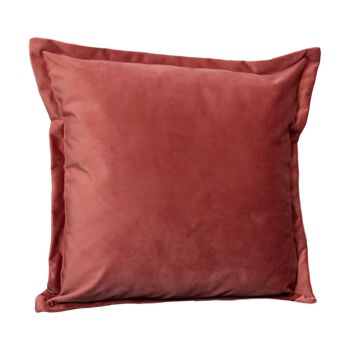 Housse de coussin en velours rose 2