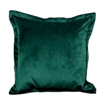 Housse de coussin en velours vert foncé 2