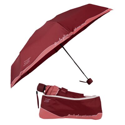 Parapluie éco-responsable L'Original Rouge Grenat et sa housse absorbante brevetée