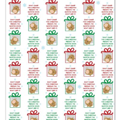 Christmas Gift Wrap - Xmas Hamster **Pack of 2 Sheets Folded**