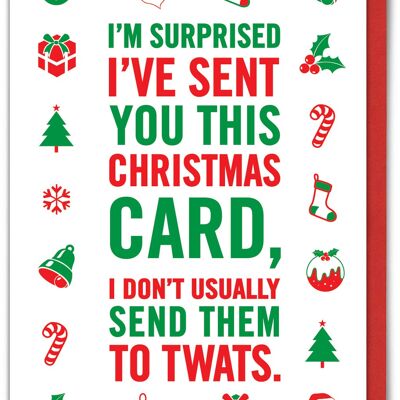 Funny Christmas Card - Xmas Card to Twat