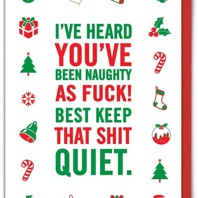 Funny Christmas Card - Naughty As Fuck