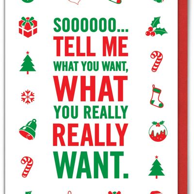 Funny Christmas Card - Tell Me What You Want