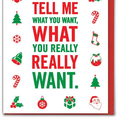 Funny Christmas Card - Tell Me What You Want