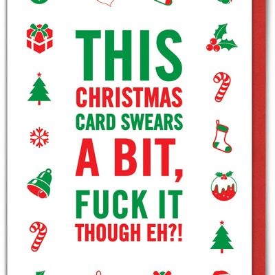 Funny Christmas Card - This Card Swears