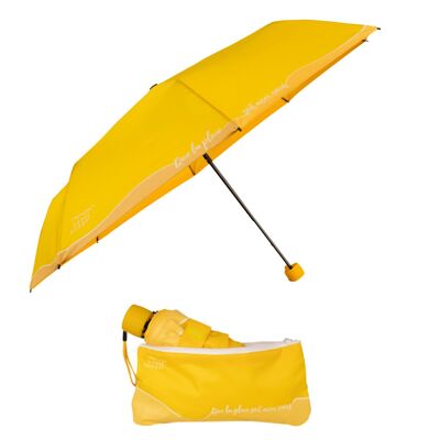 Parapluie éco-responsable Le Mini Jaune Etoilé et sa housse absorbante brevetée