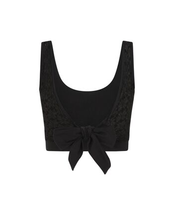 Crop top noir en dentelle au dos 5