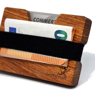 MakakaOnTheRun® Wood Slim Wallet | Jedes Stück ein Unikat - Rosen-Holz