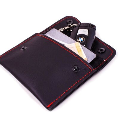 Car key case bison leather (Keyless-Go-Blocker) - 100% handmade in Germany! - 1 pc - standard