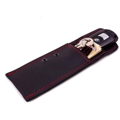 Car key case bison leather (Keyless-Go-Blocker) - 100% handmade in Germany! - 1 pc - mini