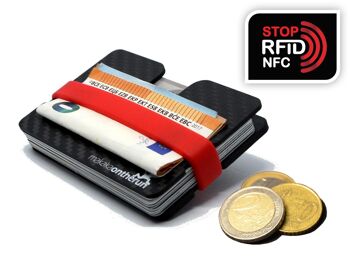 Carbon Slim Wallet - Blocage RFID | Compartiment à monnaie fraisé 5