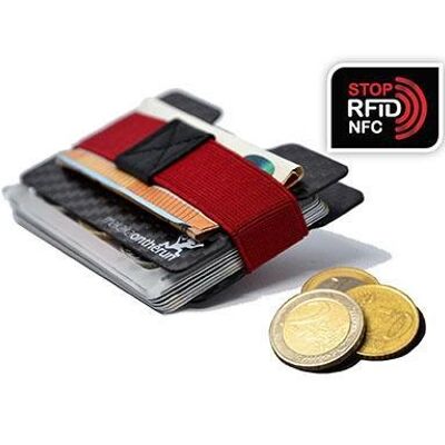 Portafoglio sottile in carbonio - Blocco RFID | Multi-strumento e cornice per monete