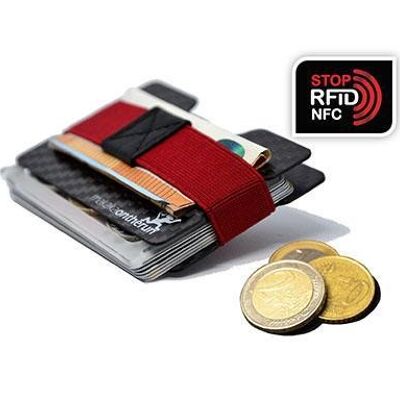 Portafoglio sottile in carbonio - Blocco RFID | Multi-strumento e cornice per monete